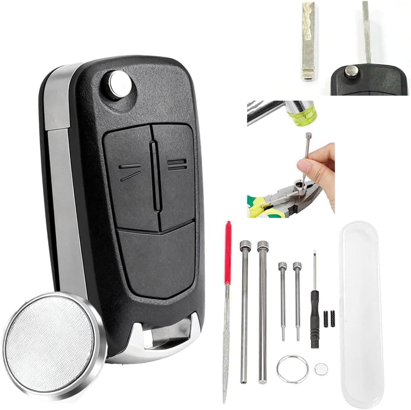 2Tasten Ricambio Chiave Alloggiamento Per Opel Corsa Zafira Meriva - Foto 6