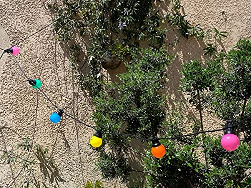 Guirlande Guinguette extérieure 12m multicolore LED blanc chaud