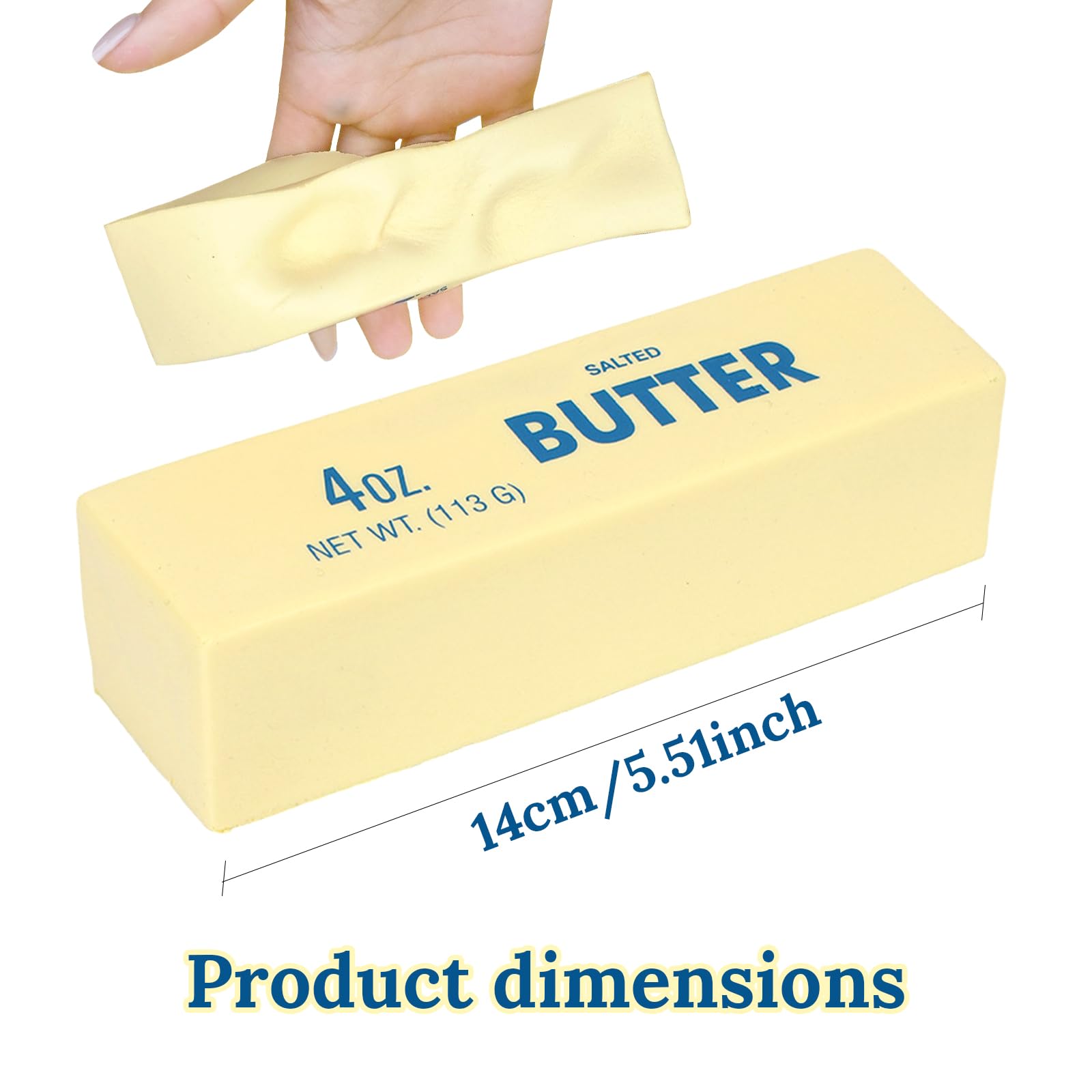 Squeezed Butter Toy, 2PC Butter Stick Squishy Stress Toy, Upgrade Stress Relief SquishyFidgetToys, Soft Squishy Stress Relief & Rebounding Sensory FidgetToy for Adults - 5