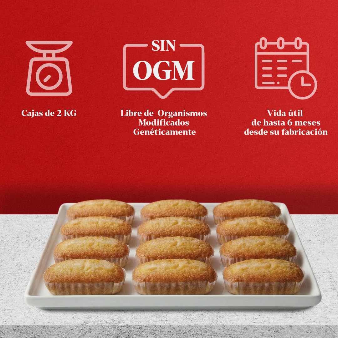 LAPASION - Magdalena largas envuelta caja 2kg | Bizcochitos | Bollería | Dulces | Dúo Pack Magdalenas| Desayuno | Meriendas | Sobaos