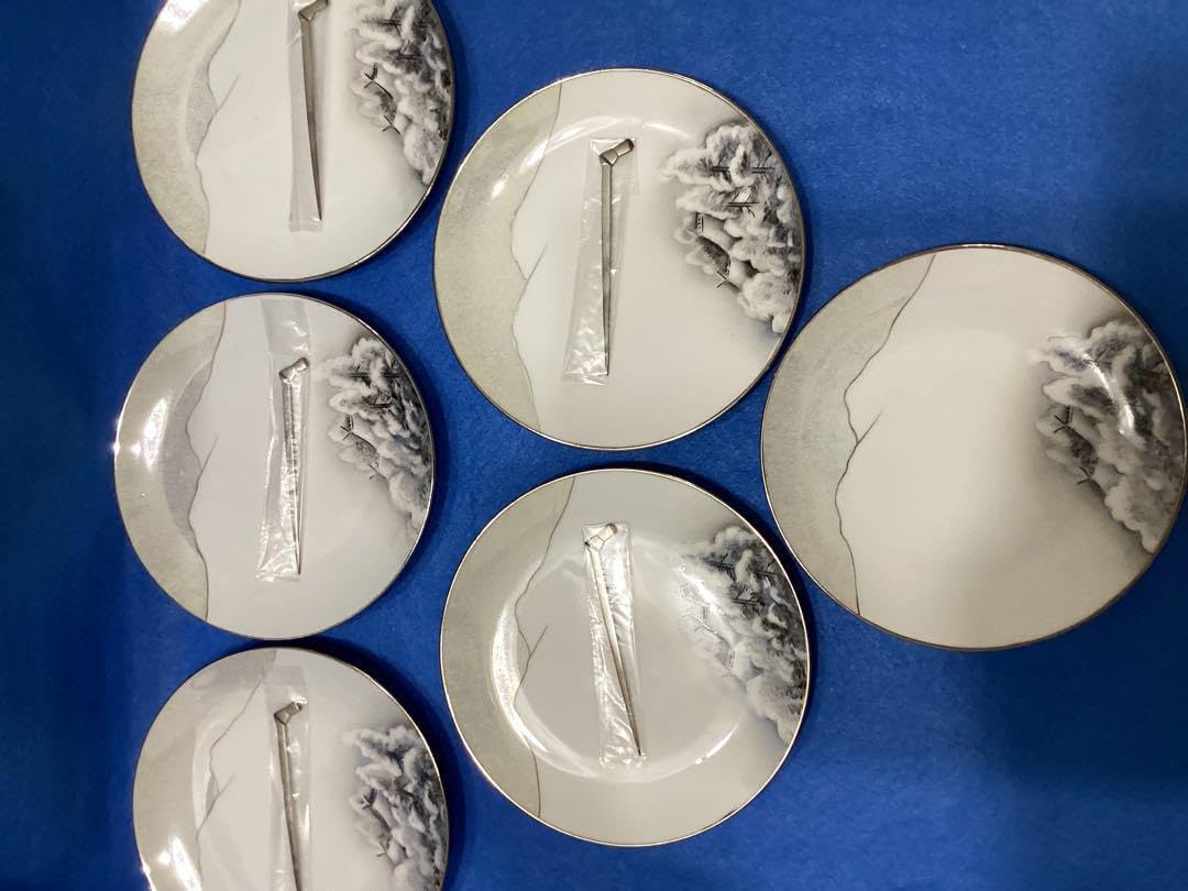 オールドノリタケ　RCヤジロベー印　デザート皿６枚、純銀製フルーツピック５本 オールドノリタケ RCヤジロベー印 デザート皿6枚 純銀製フルーツ