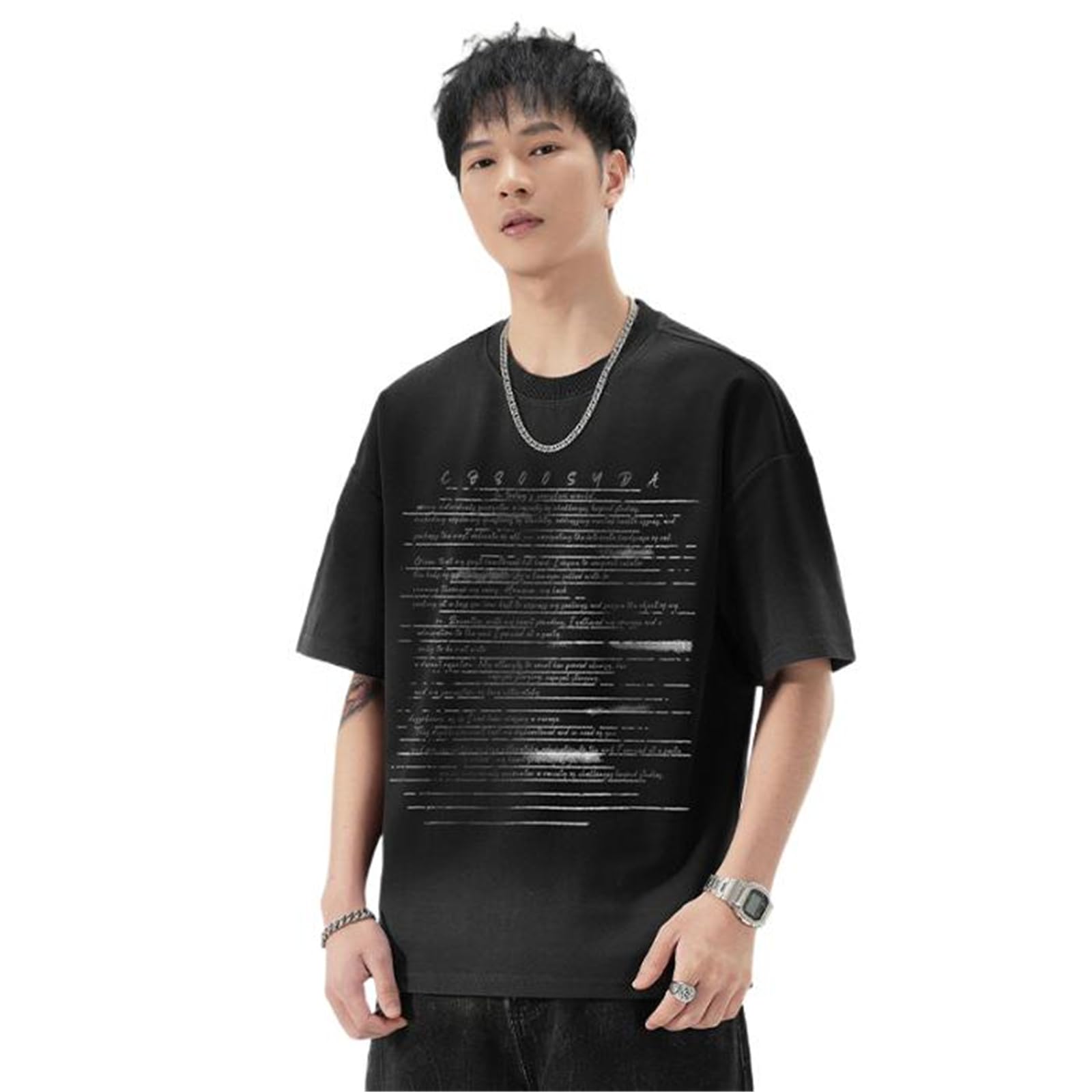 Herren T-Shirt Sommer Vintage Rundhals Bedruckt Casual Kurzarm Oberteil