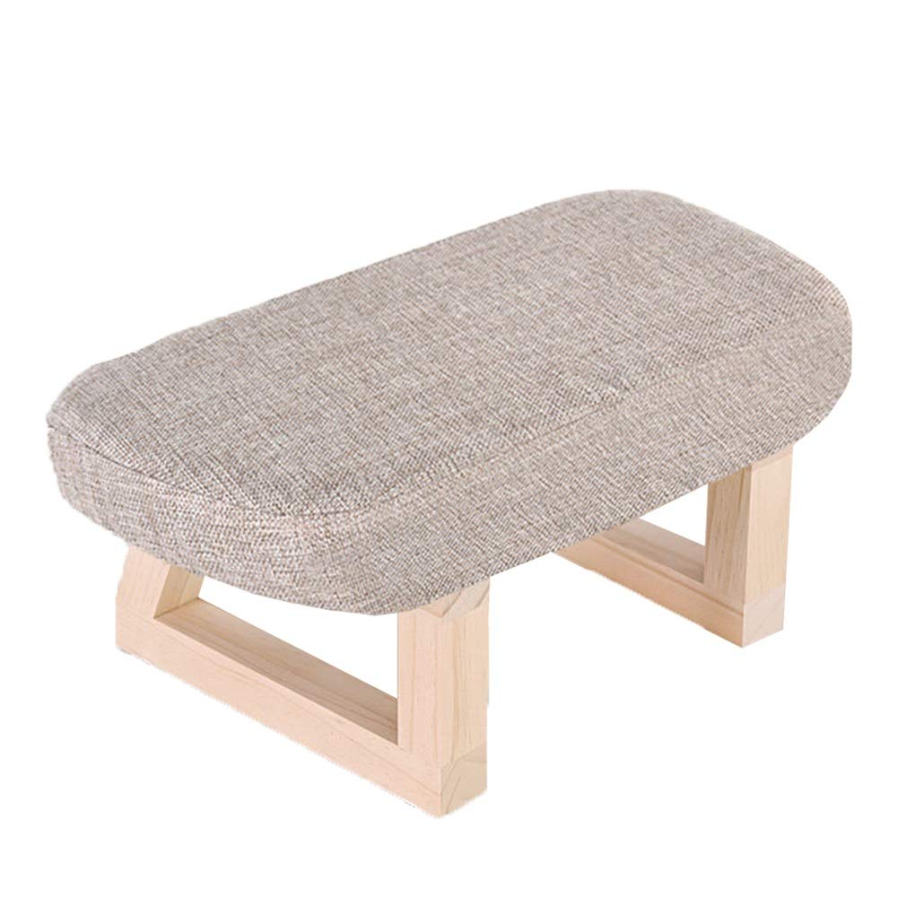 Chaise basse simple en bois pour entrée et salon beige