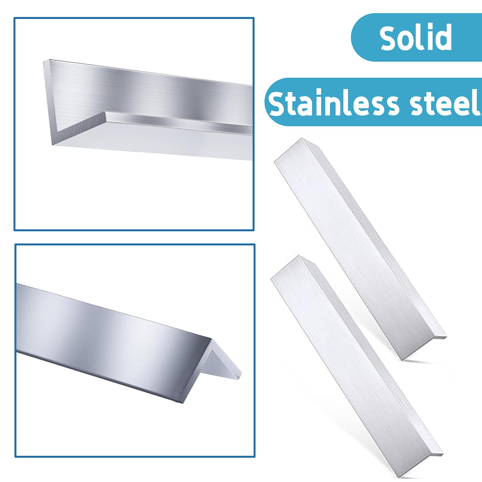 8 profili angolari in alluminio, 25 x 25 x 3 mm, lunghezza 300 mm, profilo a L, profilo in alluminio, per progetti fai da te e soluzioni strutturali