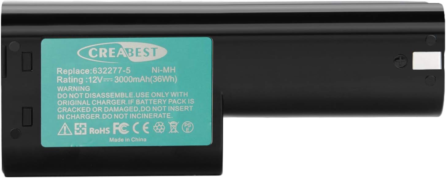 CREABEST 12V 3000mAh Ni-Mh Battery Compatible with Makita 1210 632277-5 5092D 5092DW 6011D 6011DW 809432 12V Power Tools Battery