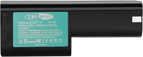 CREABEST Batería Ni-Mh de 12 V 3000 mAh compatible con Makita 1210 632277-5 5092D 5092DW 6011D 6011DW 809432 12V Power Tools Battery
