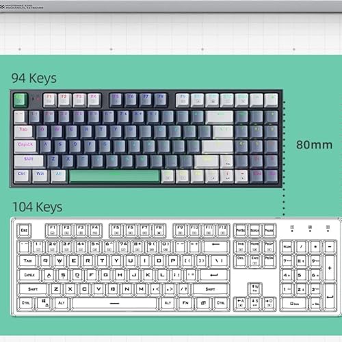 Teclado Mecânico MACHENIKE K500 Com Fio 94 Teclas MacBook PC Celular Notebook Windows