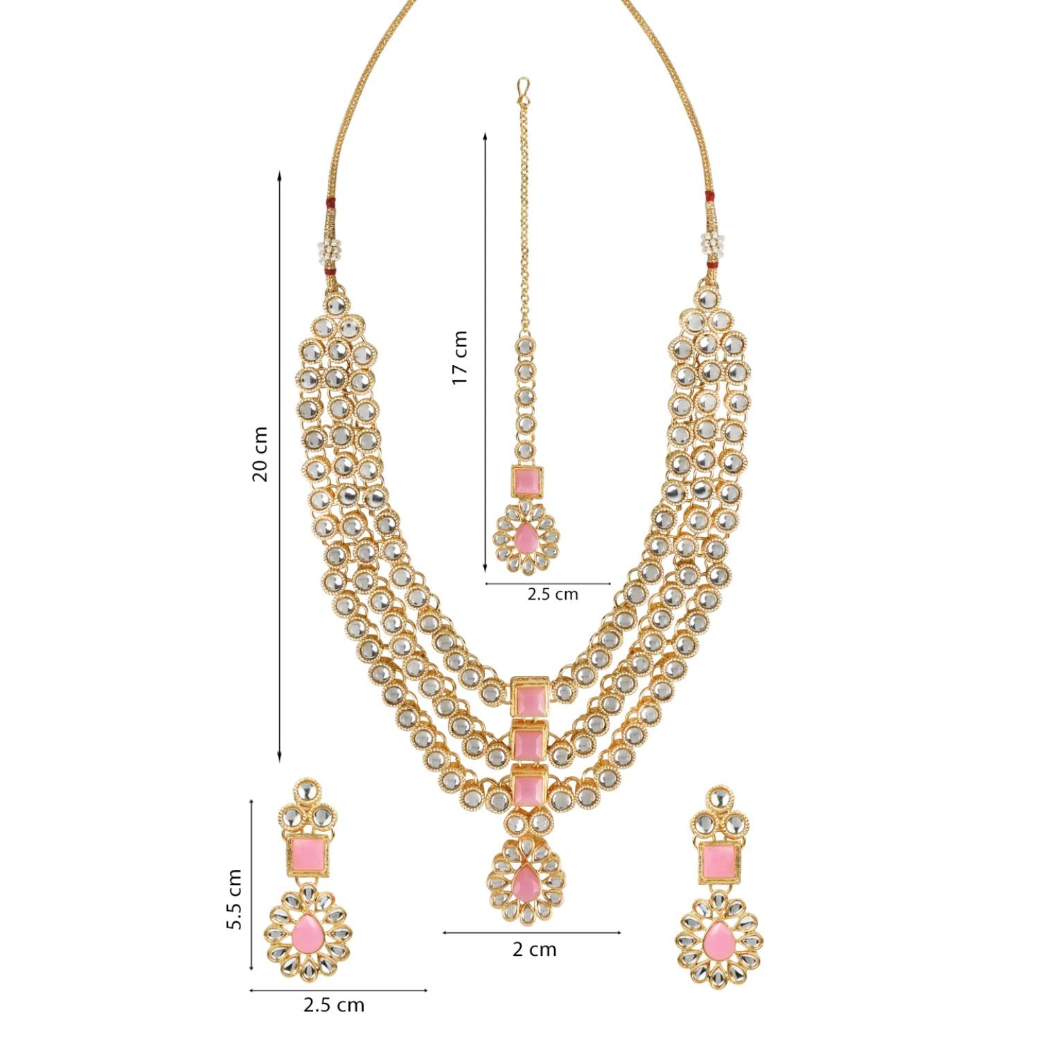 Kundan Necklace Set with Earrings & Maang Tikka