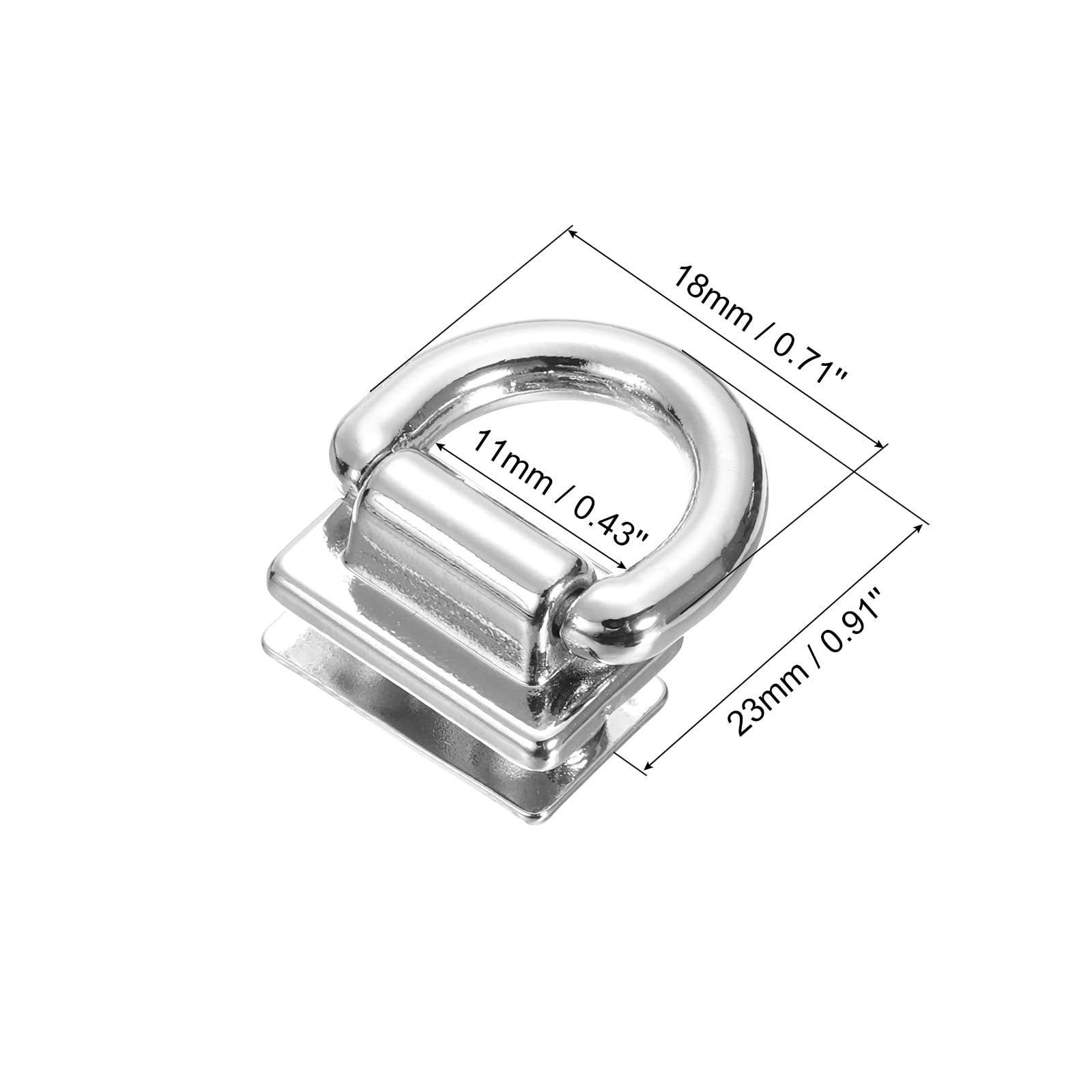 Uxcell Metal Bag Connector with D Ring, 4Pcs 18mm Purse Bridge Hanger Buckle with Screws for Purse DIY Key Chain Lanyard (Silver Tone) - Image 2
