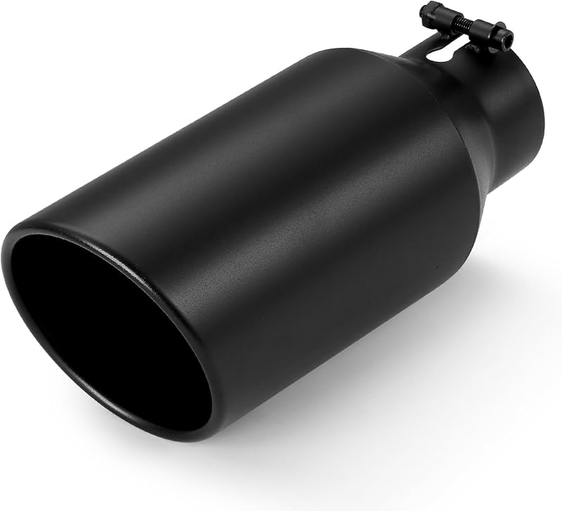 Ponteira de escapamento WABUILTOWN em aço inoxidável preta, entrada 3" e saída 5" – 30,48 cm