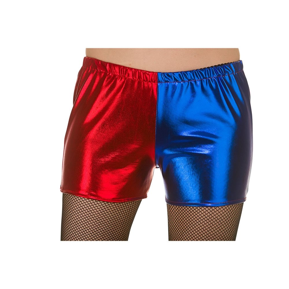 Wicked Costumes Adult Female Red & Blue Shiny Hot Pants Small Fancy Dress Shorts