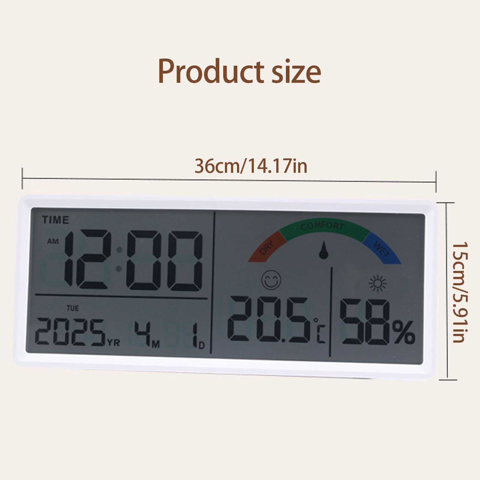 Orologio Elettronico Multifunzionale Monitoraggio della Temperatura Interno Setup Easy Batteria A Funzionamento con 2 Allarme E Snooze Display Grandi Dimensioni per Anziani Facile Leggibilità