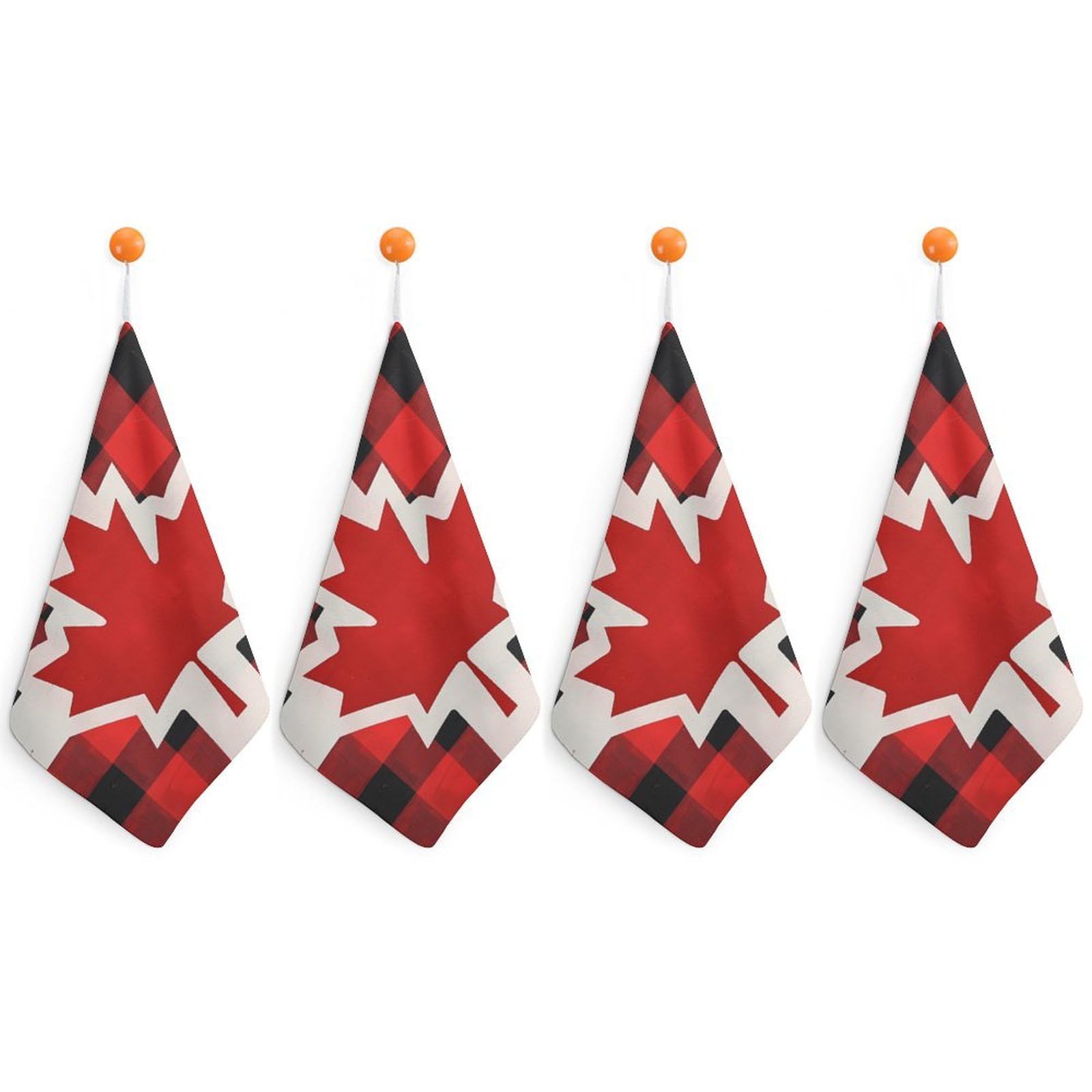 CGSBNGHA Canadian Flag Farm Buffalo Plaid Hand Towel Hanging Face Towels Cleaning Cloths Handkerchief for Bathroom Kitchen