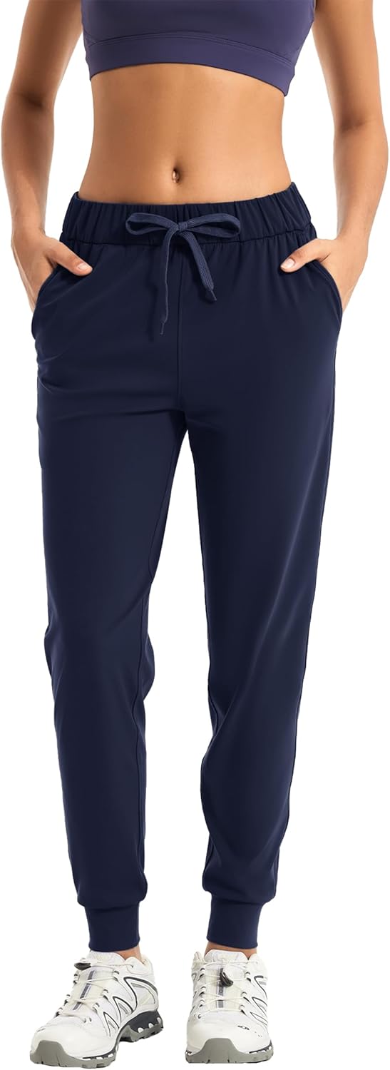 Women's Joggers Pants with Pockets Drawstring Running Sweatpants Workout Casual Tapered Pants