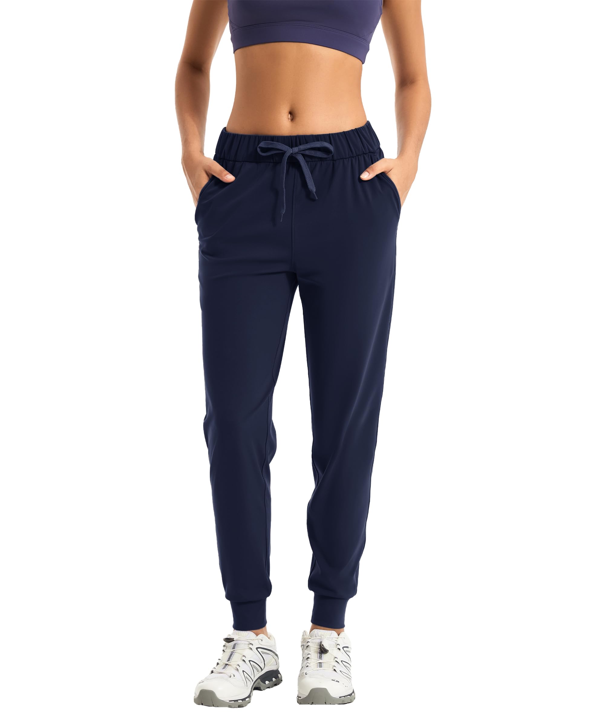 Trryln Women's Joggers Pants with Pockets Drawstring Running Sweatpants Workout Casual Tapered Pants