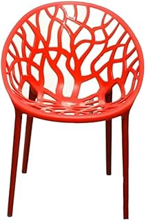 Khorshed For Plastic Leaves Plastic Chair, Large Size - Red