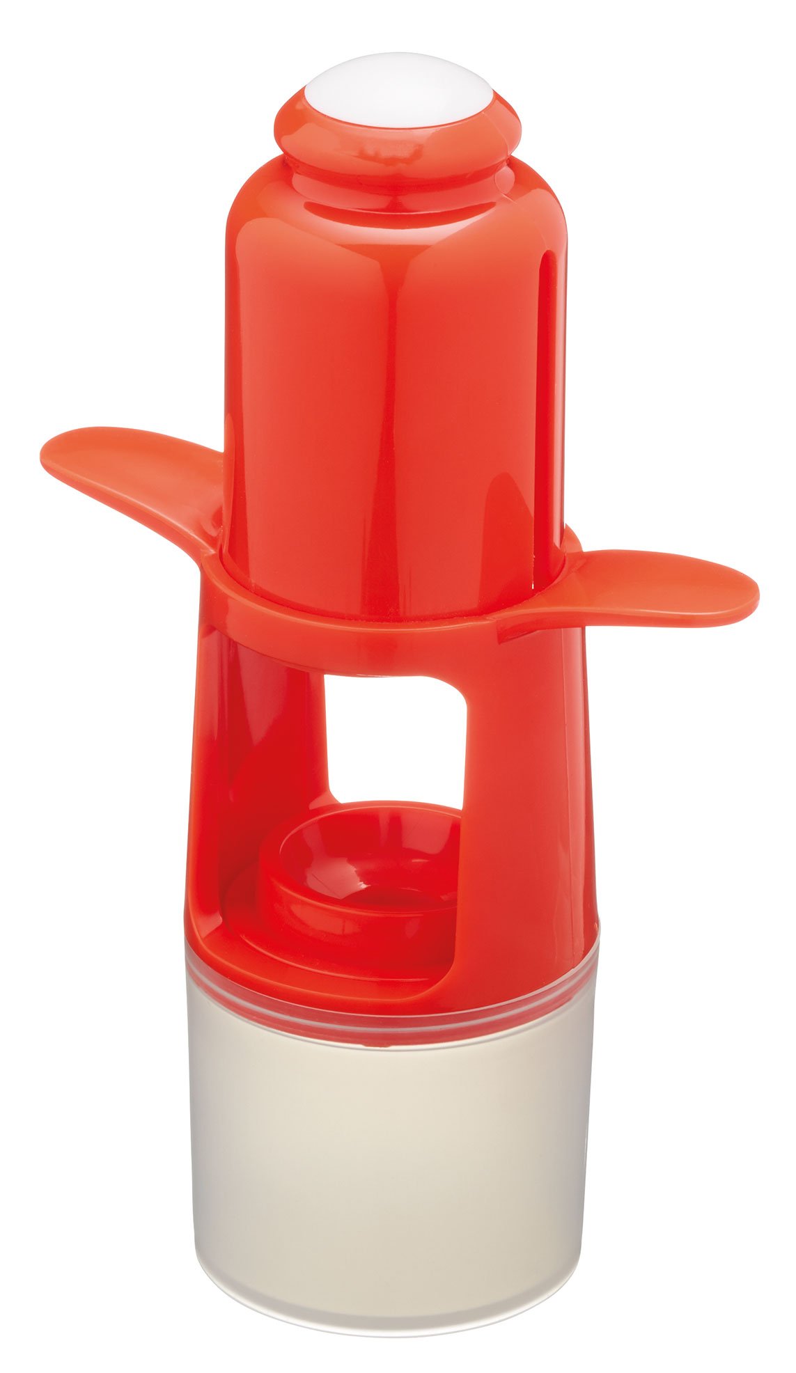 KitchenCraft KCHECP Healthy Eating 1-Press Cherry Pitter / Olive Stoner – White / Red, 14 x 8.5 x 4 cm