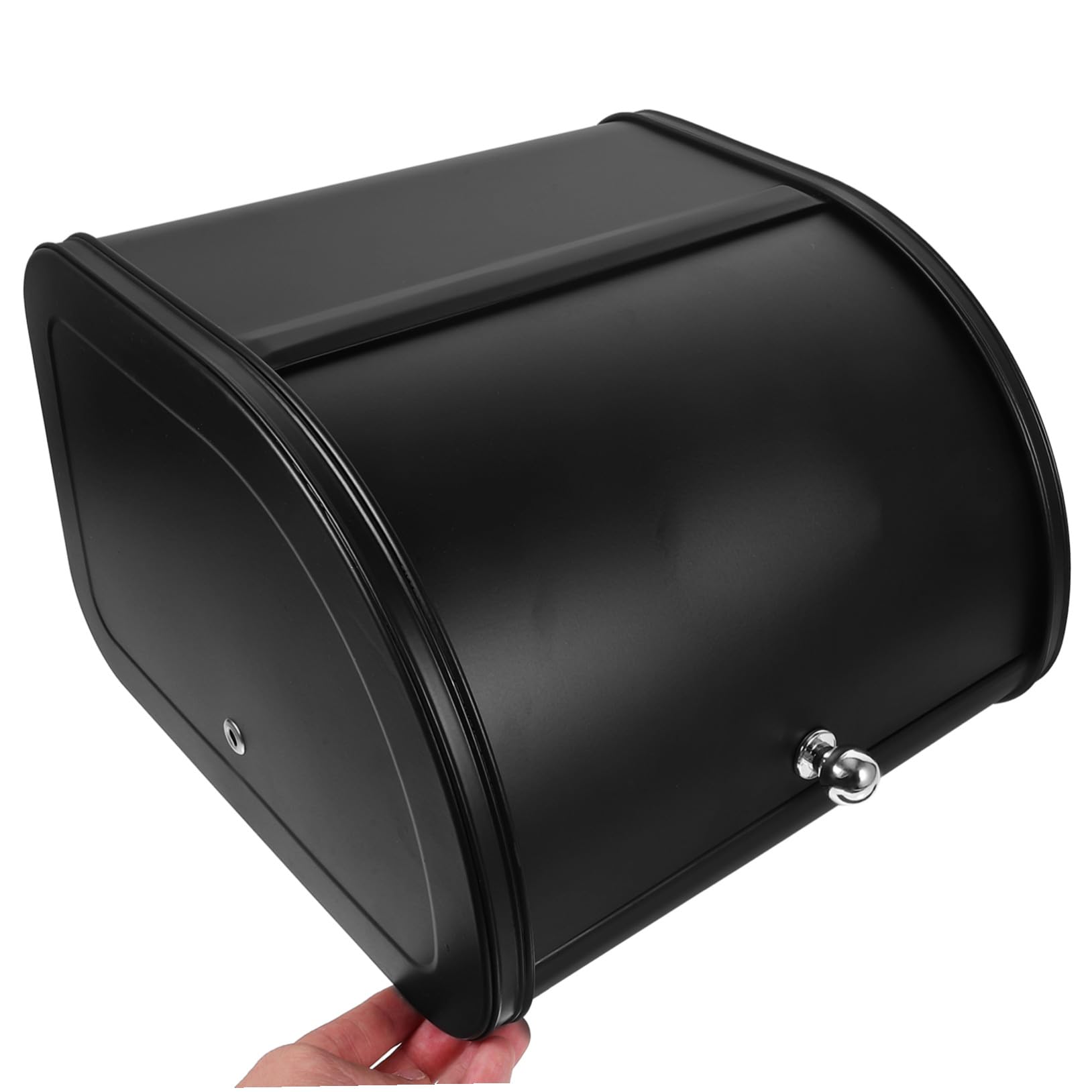 Caja de Pan Multifunción para Encimera de Cocina, Acero al Carbono Negro