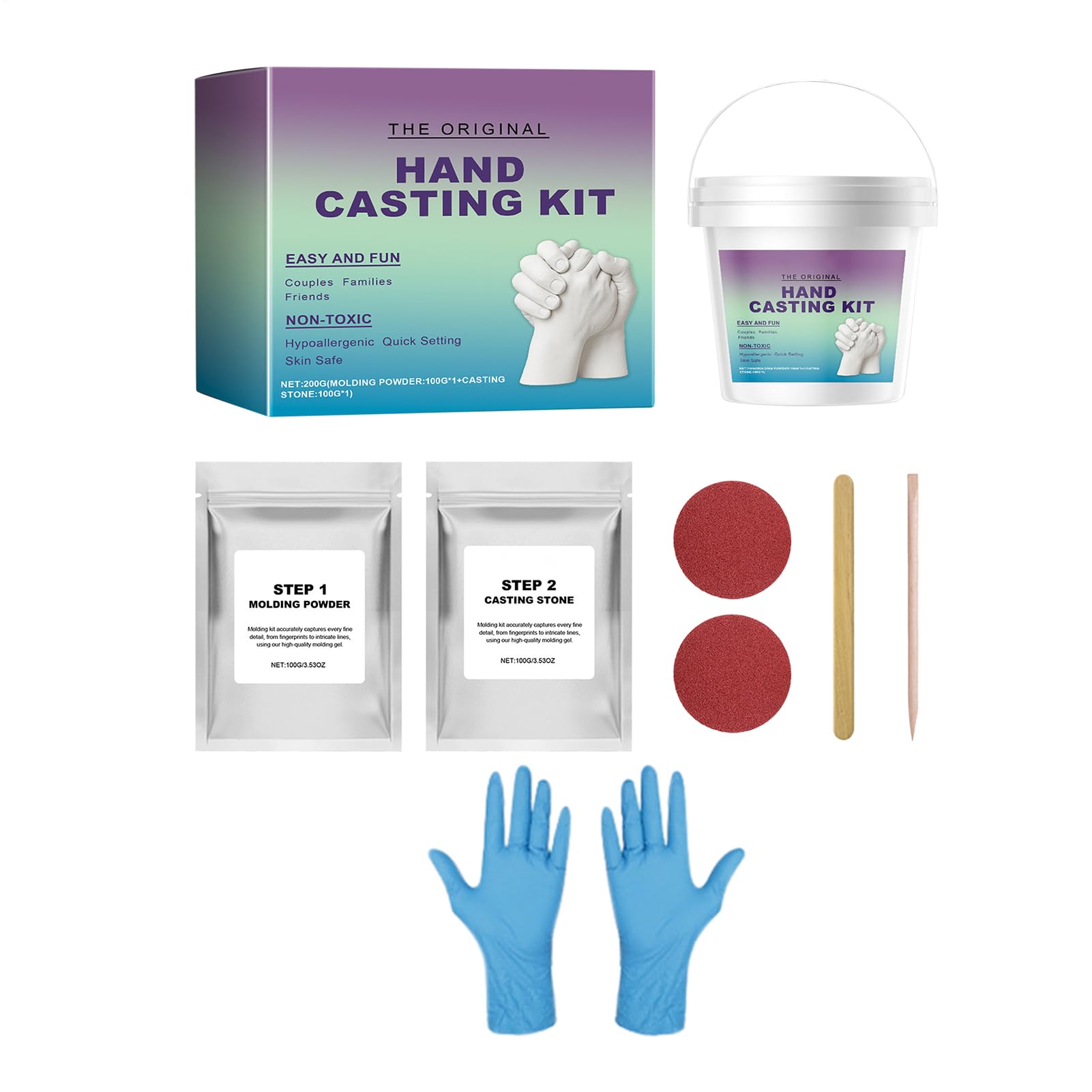 Hand Casting Kit - Wedding Hand Molding Kit for Women - Romantic Sculpture Mould Craft Set with Gloves for Men, Boyfriend & Girlfriend