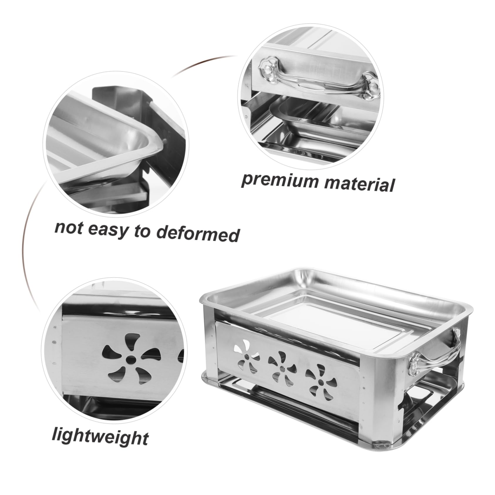 ifundom Bandeja Rectangular de Acero Inoxidable para Pescado Asado, Gruesa y Versátil, Adecuado para Cocina y Hogar, Fácil de Guardar, Plata