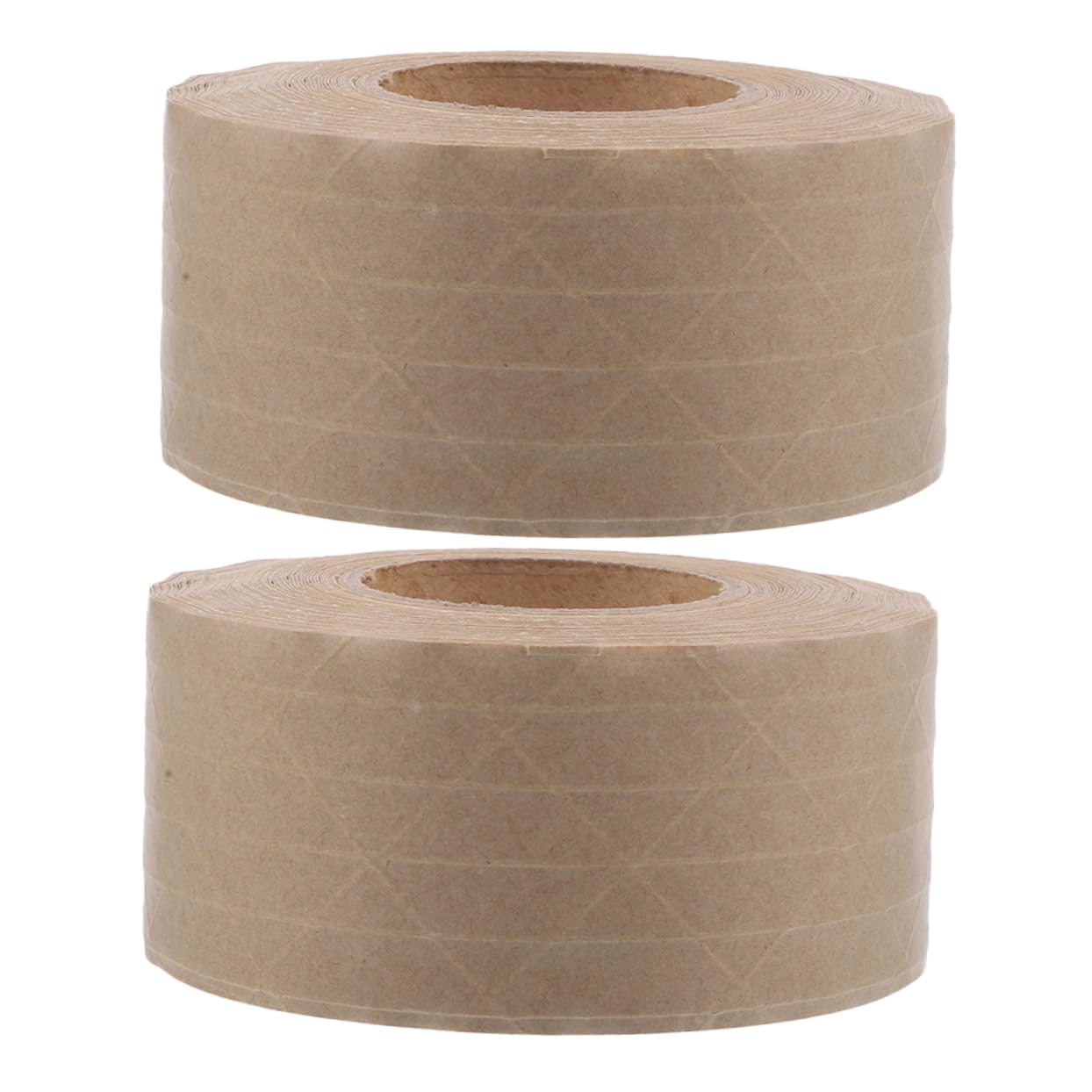 Operitacx 2 di Nastro di Supporto per Cornici Nastro Sigillante in Carta Kraft Attivato Dall'acqua 50 Mm X 50 M Nastro Adesivo per Artisti con Tenuta Forte per Cornici