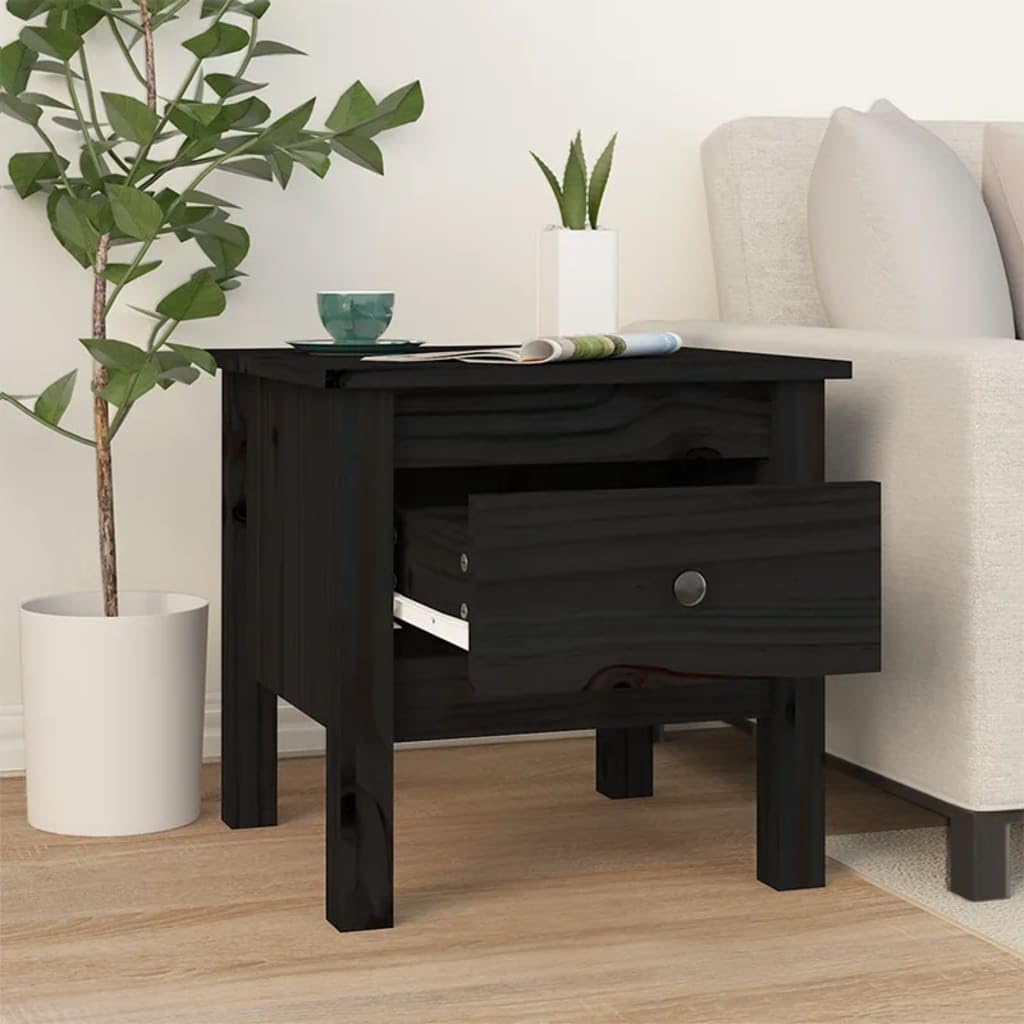 Mesa Auxiliar: Mesa Auxiliar de Madera Maciza de Pino, Consola para sofá, Adecuada para Dormitorio, Oficina y Sala de Estar (40x40x39cm)