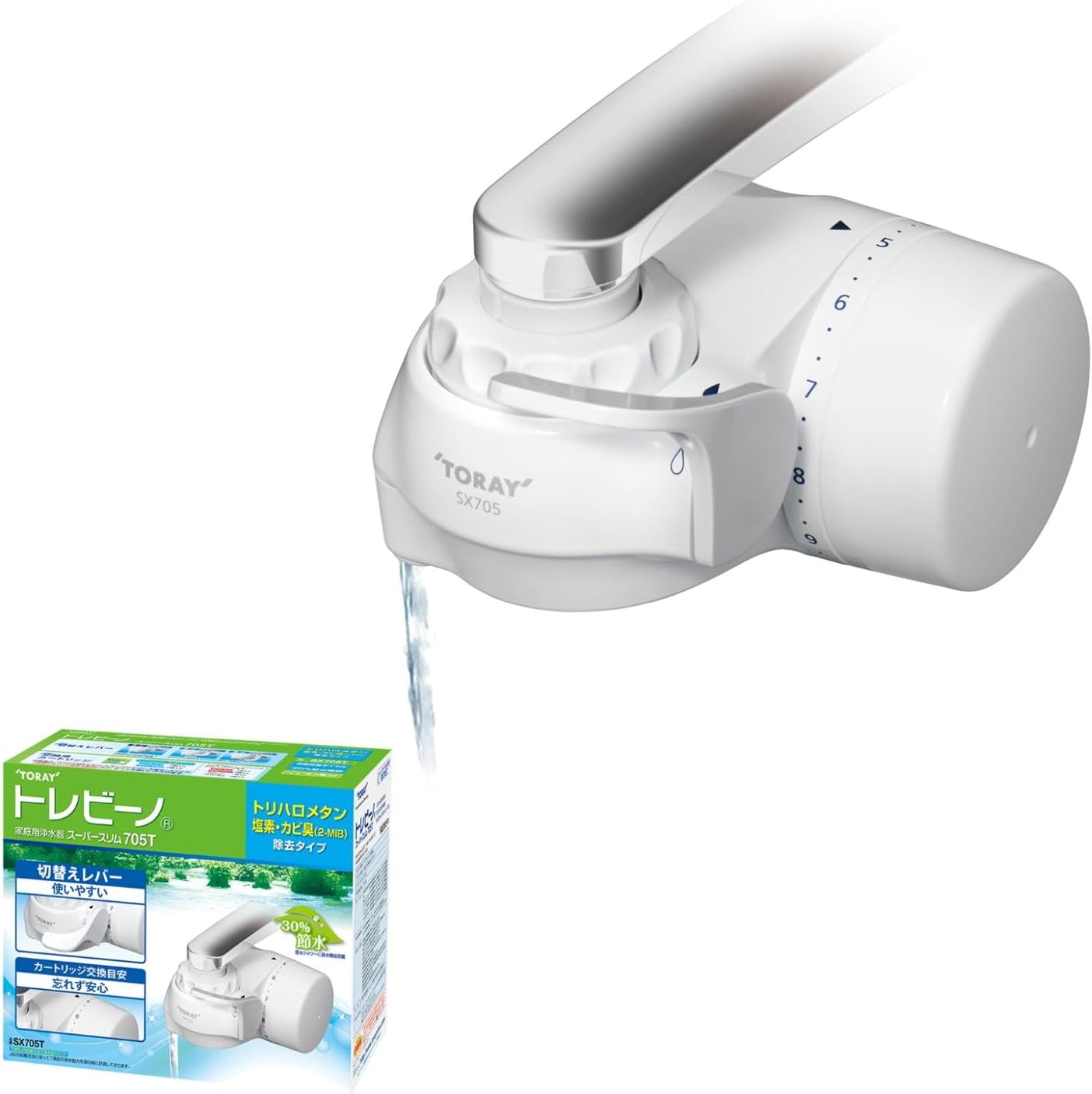 コンパクトで使いやすい。シャワーにする目的でも設置（東レ トレビーノ 浄水器 蛇口 直結型 (7項目クリア/30%節水) 日本製 スリム SX705T スーパーシリーズ）