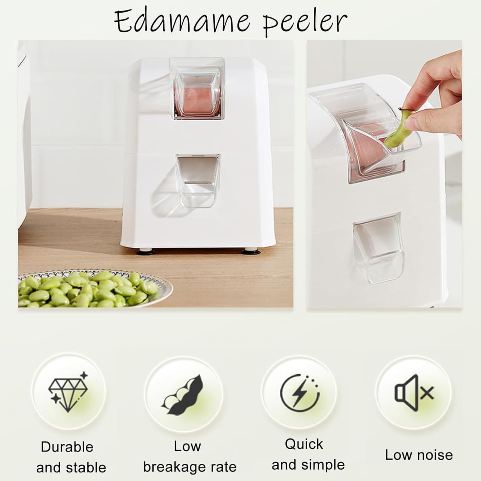 Elektrische Erbsenbohnenschale, 3 kg/h, Bohnenschälmaschine, niedrige Bruchrate, Bohnen, Stripper Sheller, halbautomatische elektrische Erbsenschalenmaschine für Erbsen, Sojabohnen, Edamame