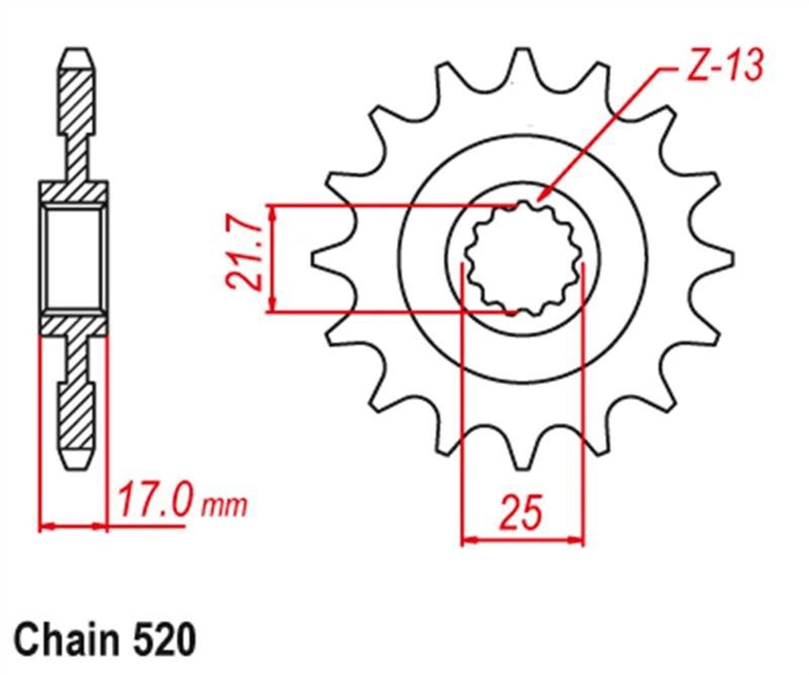 Parte del pignone 520 Catena 15T Moto Pignone Per Honda Strada CMX500 A-H,J,K Rebel 2017-2019 2018 2020