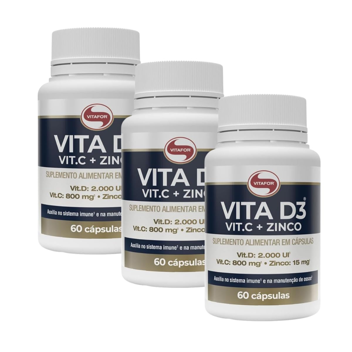 Kit 5 Vita D3 + C + Zinco Vitafor 60 cápsulas em promoção! Veja a oferta e mais achadinhos de Vitaminas & Suplementos 5 Hoje é o melhor dia para comprar Kit 5 Vita D3 + C + Zinco Vitafor 60 cápsulas com aquele preço maroto! Promoção! Aproveite a oferta! 5