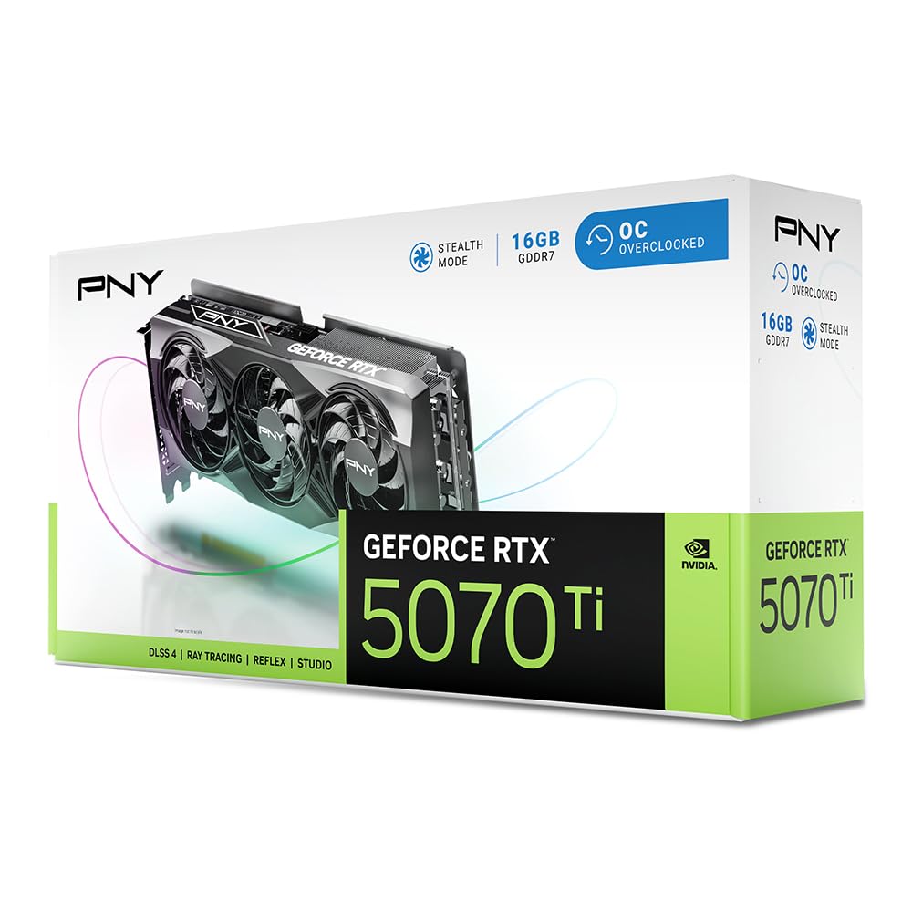PNY GeForce RTX™ 5070Ti 16GB OC Triple Fan Grafikkarte DLSS 4