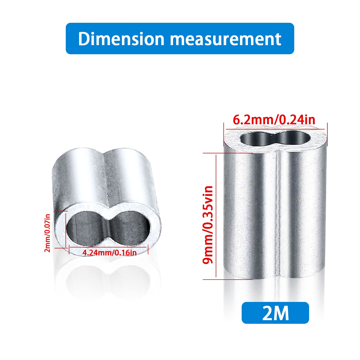 Buy TOSCOS 100PCS Aluminum Crimping Loop Sleeve Clips 2mm Aluminium