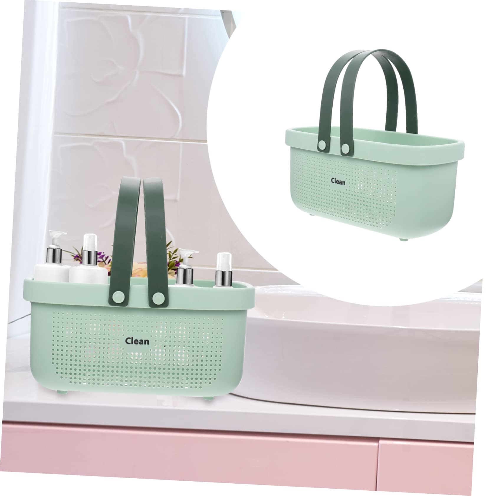 FOMIYES Cesta Portátiles Baño Diseño Hueco de Gran Capacidad y Asas Ligera Organizar para Productos de Limpieza en Cocina Dormitorio y Ducha