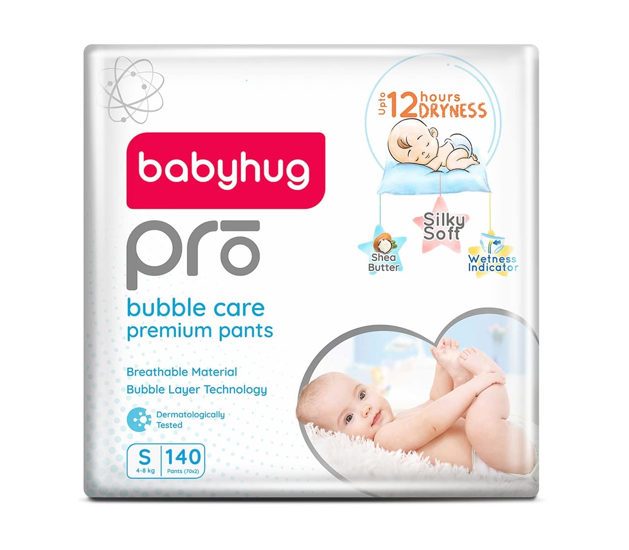 babyhug Unisex Pro Bubble Care Pant Style Diapers Small - 70 Pieces - (Pack Of 2)