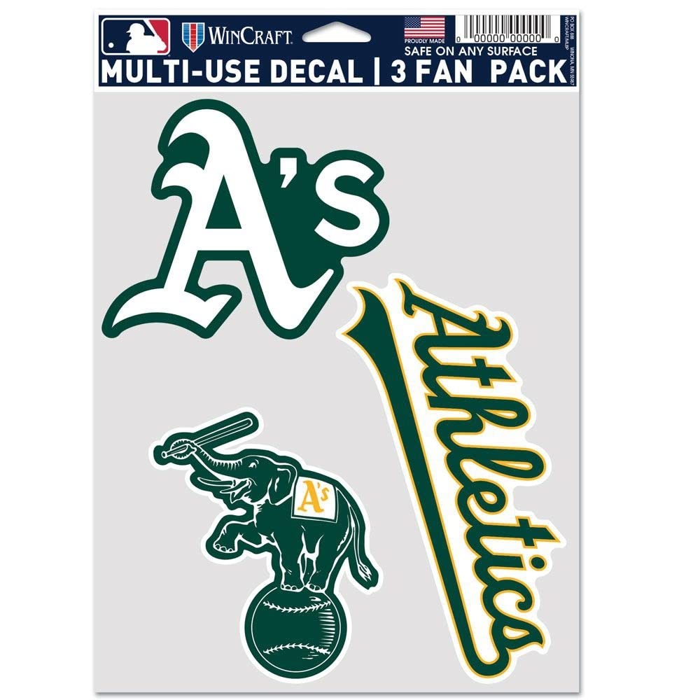 Autocollants Oakland Athletics MLB durables sans résidus de colle