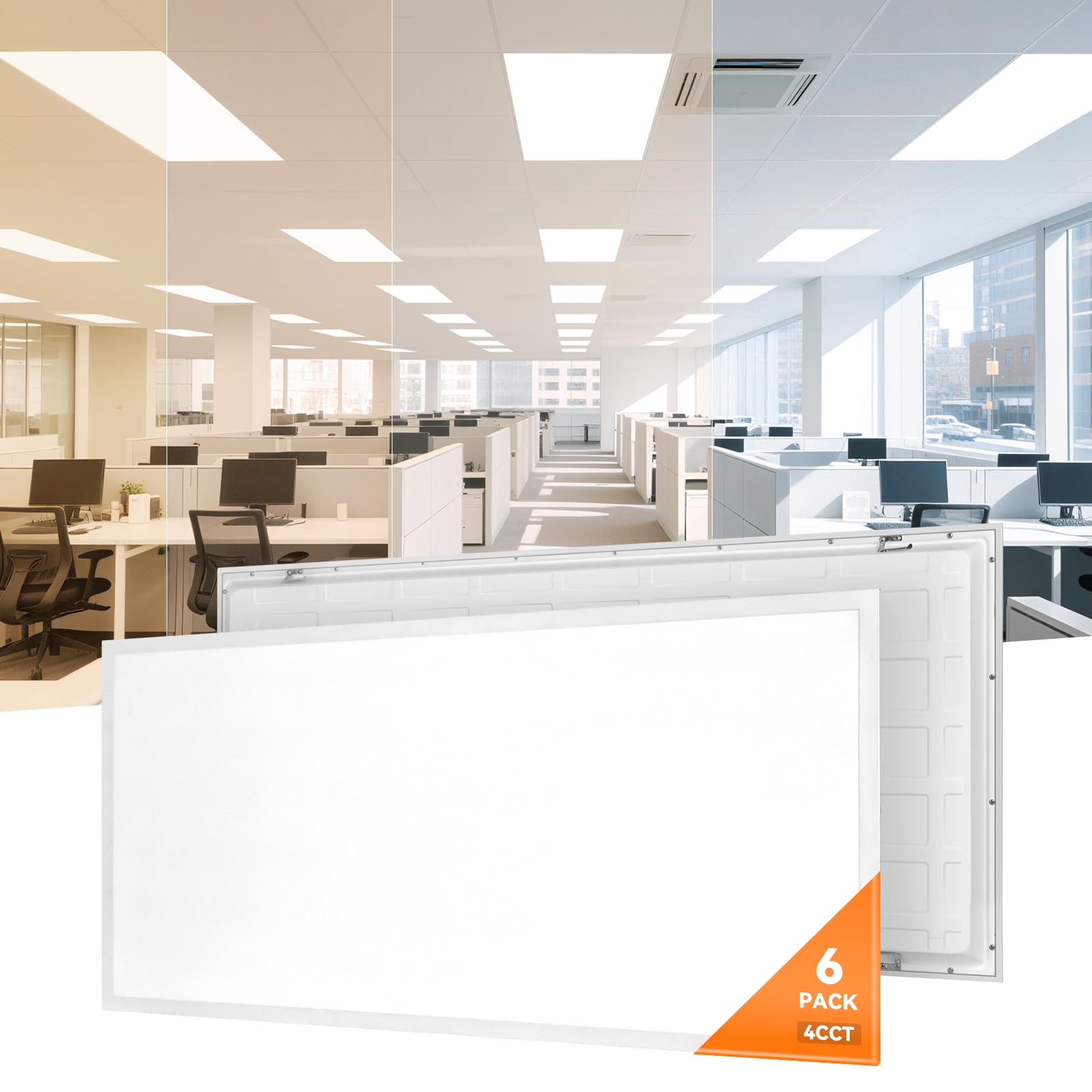 Płaska lampa panelowa LED 2x4 – 60W 6600 lm 4CCT 3-watowa do wyboru 0-10V z możliwością ściemniania 120-277V Oprawa sufitowa podwieszana