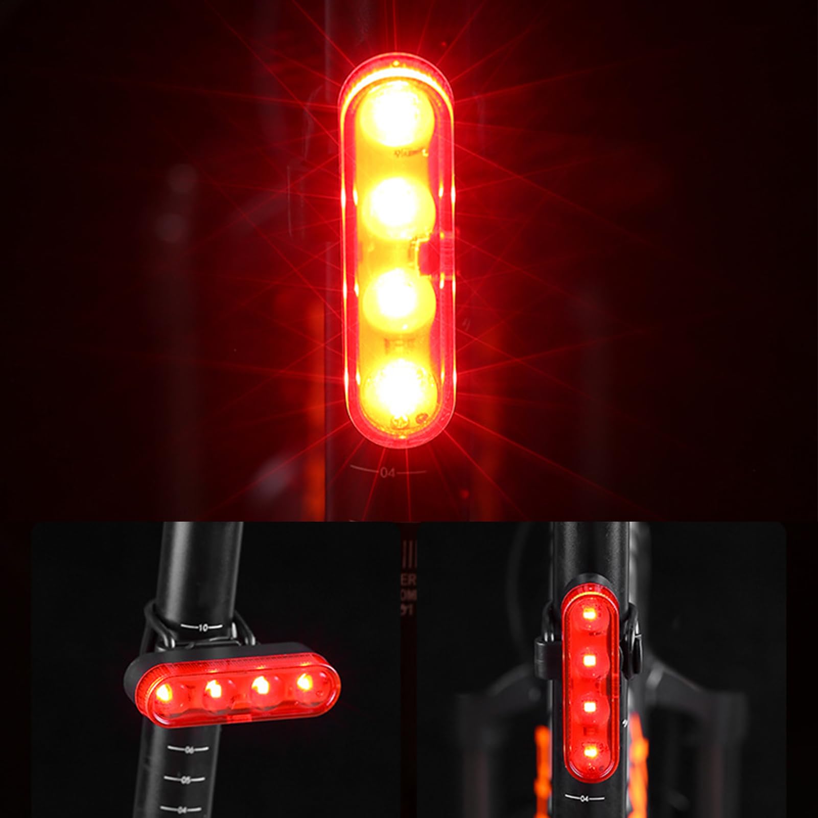 Cycle LED Taillights - Rear Cycling Light | Rechargeable Night Riding Accessories Scooter Red Tail Lamp, Multifunctional Powerful biicycle Safety Reflector for Outdoor Activities Motorbikes