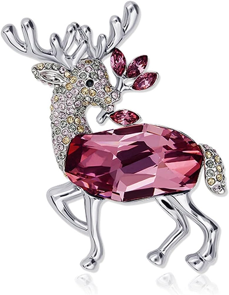 Brooch Crystal Deer Brooch Pin Dresses Cardigan Collar Temperament Pins Scarves Clasp Fashion Girl Jewelry Brooches Gift to Wife Brooch pins,C
