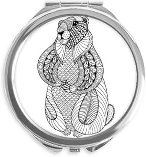 Animal Big Mouse Picture Hand Compact Mirror Round Portable Pocket Glass