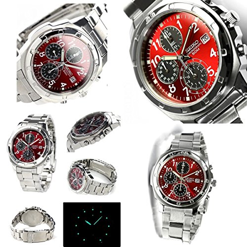 �X�֋ǈ� ���̓� ���b�h�N�I�[�c ������ SEIKO Chronograph 50m�h�� ���^���o���h�E�H�b�` �����Y�� �iSND195P1 SND193 SND495 �j (SND495�i���b�h�j)