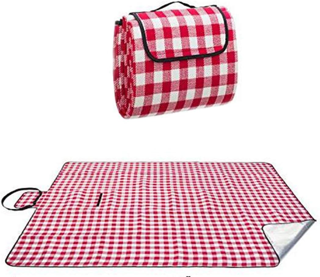 Red Picnic Blanket Blanket With Waterproof Backing 90 X 80 (200 X 200Cm) 3-Layer, Oversized Soft Fleece Material Tent Mat, Camping Mat, Perfect For Beach,