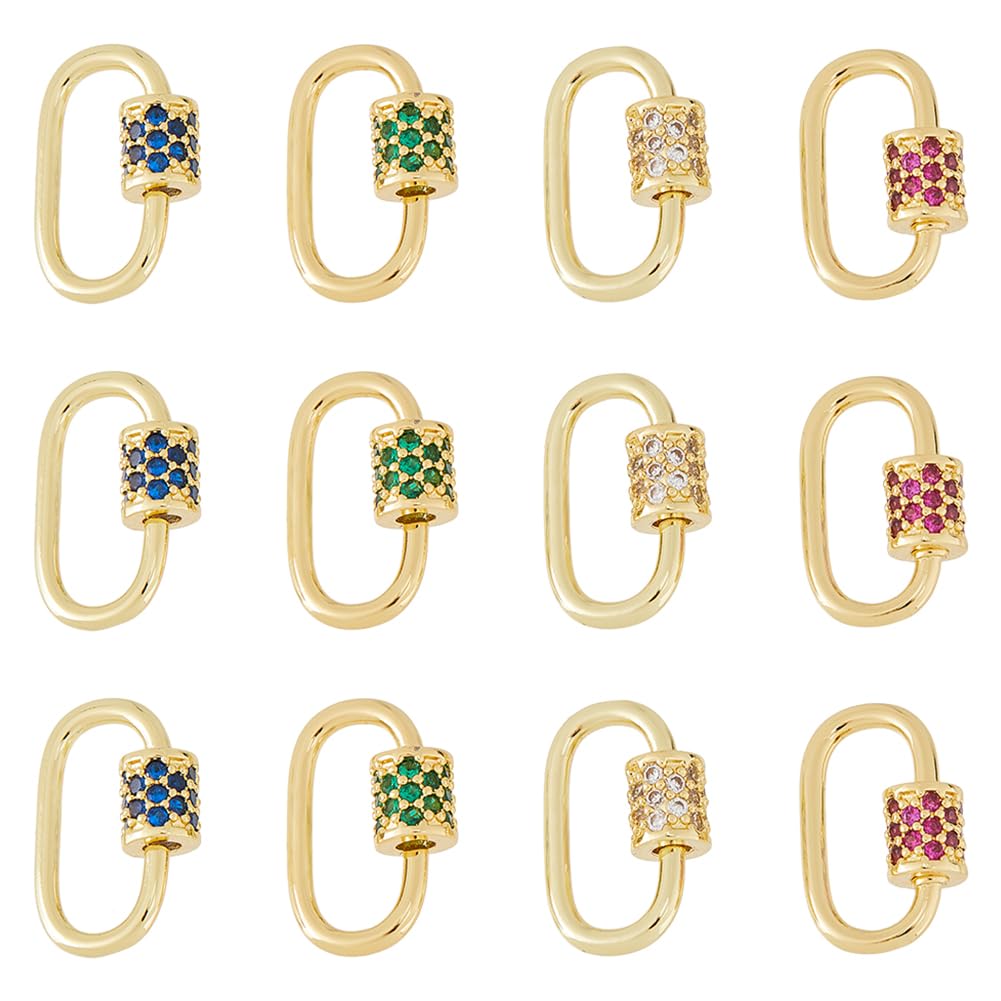 Fermoirs mousquetons ovales dorés en laiton et zirconium pour bijoux de luxe