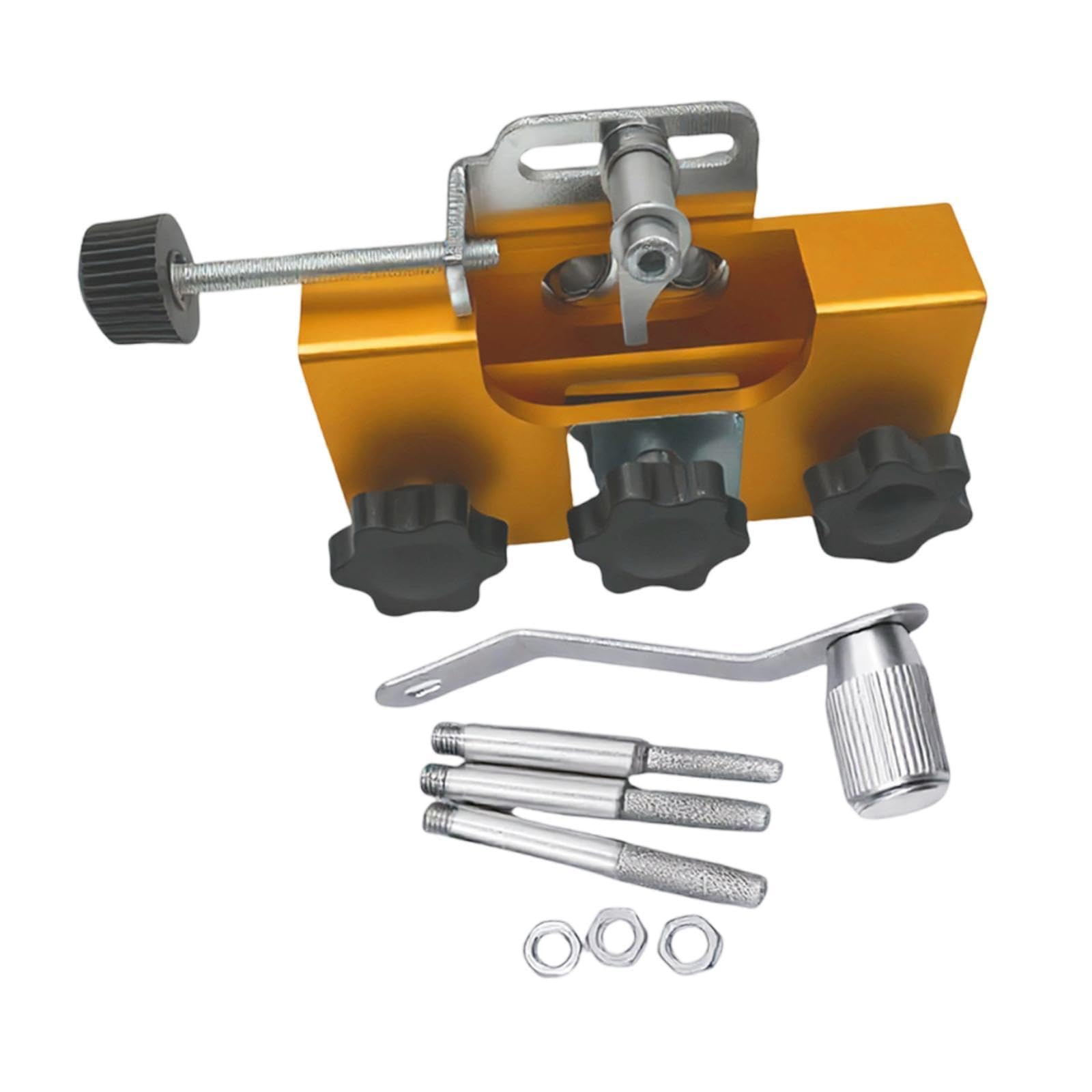 Manual Chain Saw Sharpener Grinder Kit for Men Husbands Compact with 3 Burrs Golden-image-27