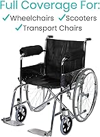 Vista 4 de Cubiertas para apoyabrazos de silla de ruedas Vive (par) - Almohadillas de espuma viscoelástica y piel de oveja para apoyabrazos de silla de ruedas