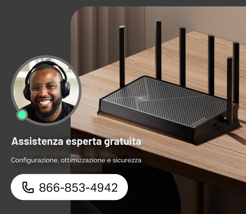 TP-Link Archer BE6500 Router Wi-Fi 7 Dual Band (Archer BE400) | Doppia porta USB 3.0 da 2,5 Gbps | CPU Quad-core | HomeShield, IoT privato per la sicurezza di rete | Clienti VPN