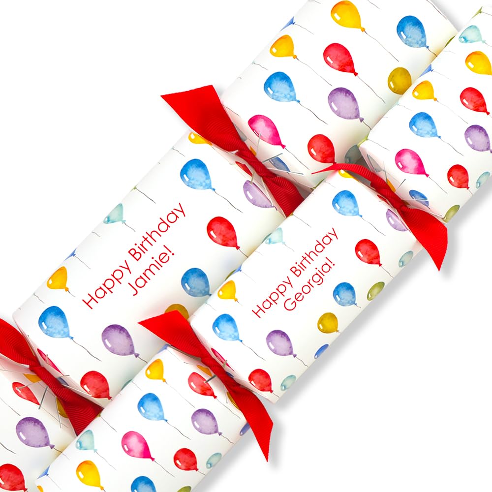 Personalised Cracker Making Kit | 4 Standard Crackers | Birthday Balloons
