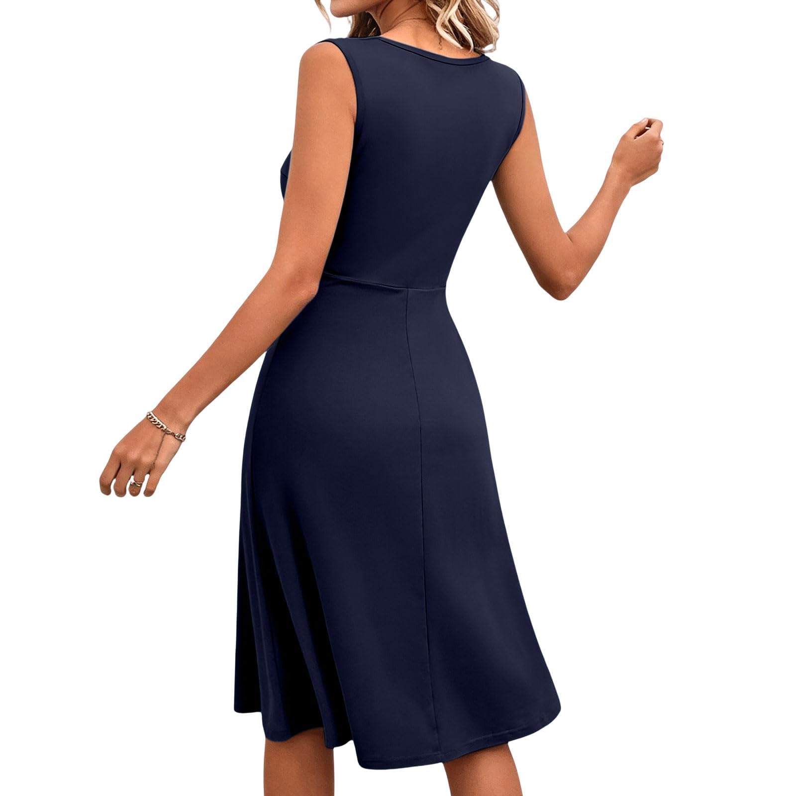 Vestidos de Mujer, Vestidos sin Mangas con Escote en V, Vestidos de cóctel para Mujer, Vestidos de Verano de Corte A con Tirantes Anchos para Fiestas y Bodas.