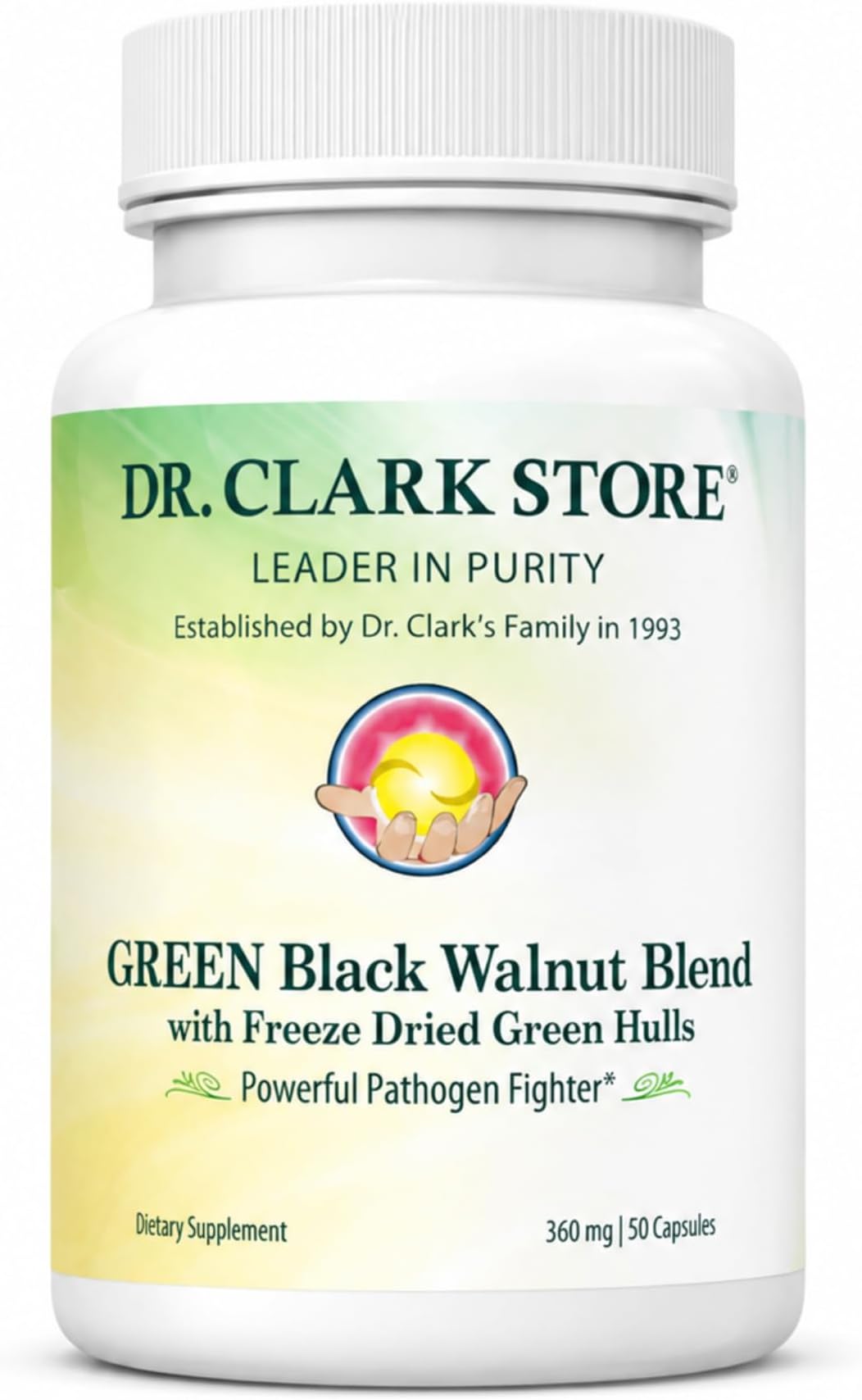Dr Clark Store Green Black Walnut Blend 360mg 50 Gelatin Capsules, 50 Day Supply, Freeze Dried Hull With Peppermint, Supports Healthy Intestinal Environment and Routine Wellness Cleansing, Made in USA