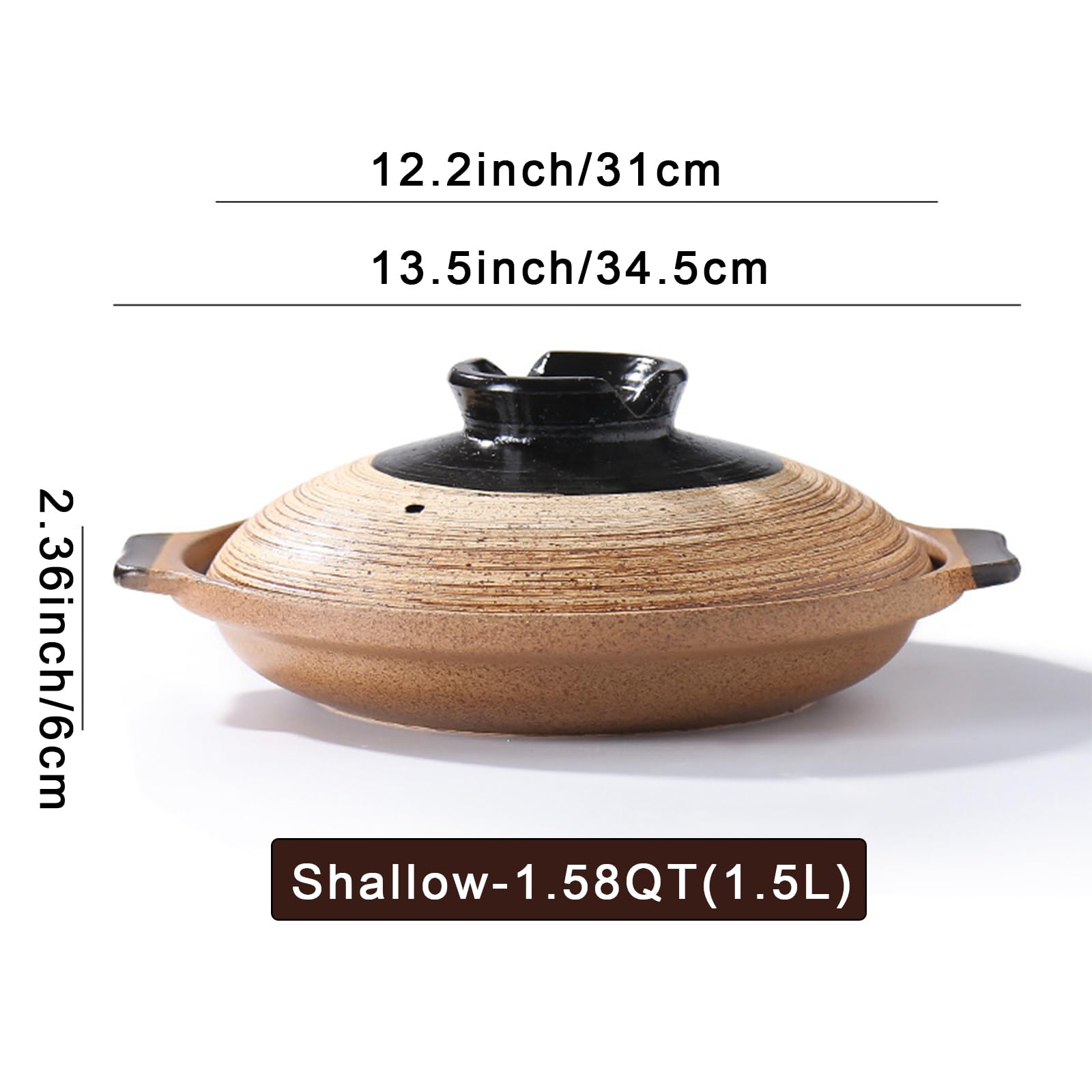 Soup Bowl,Ceramic Soup Serving Pot,Ceramic Casserole Dish, Clay Pot, Earthen Pot Cookware with Lid for Dinner and Party, Stockpot for Rice Hot Pot, Stew, Soup, Steam, Bakeand Serve Oven Safe-Heat Resi