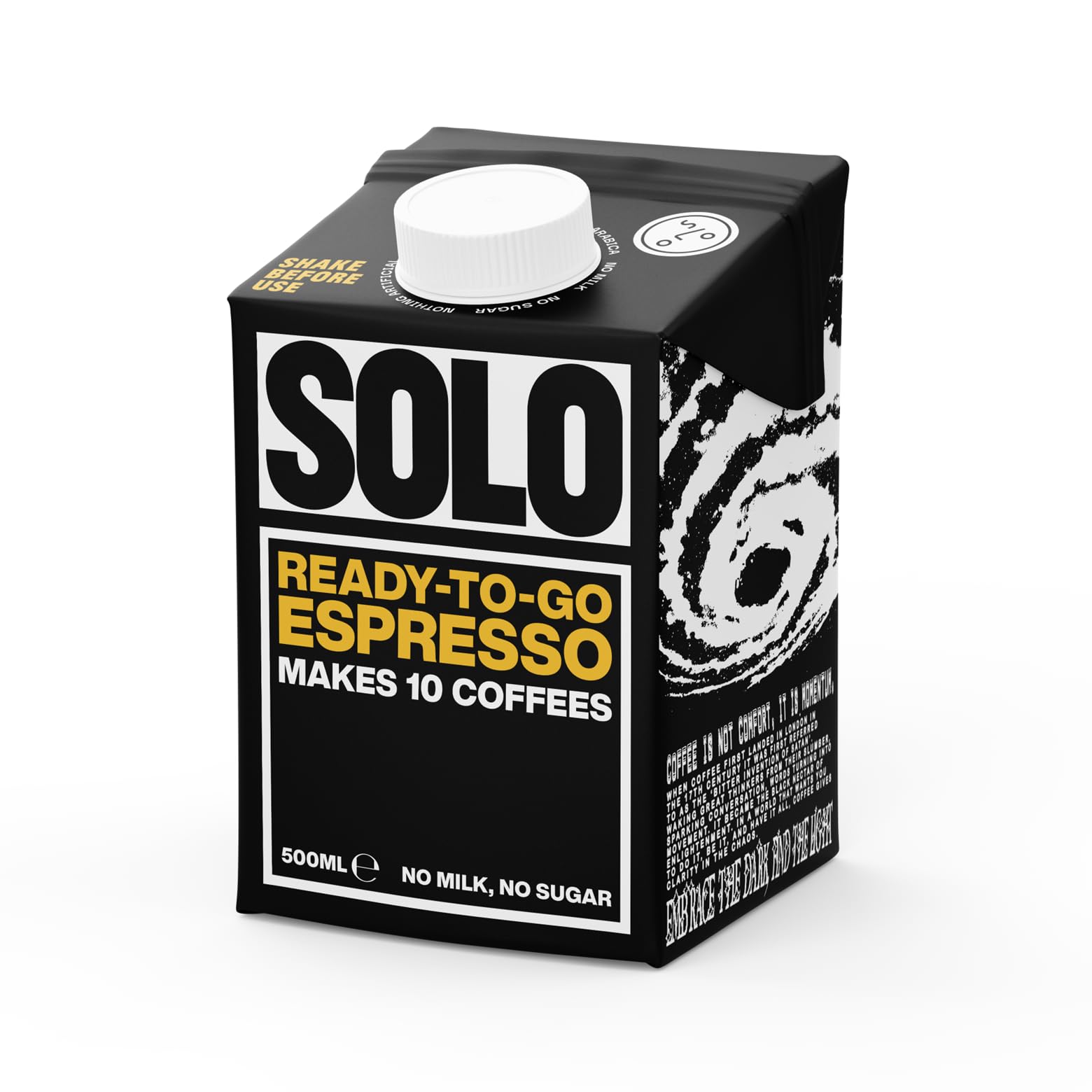 Solo Ready-To-Go Espresso | Makes 10 Coffees | Perfect for Iced Coffee | Instant Barista Grade Coffee | Natural | Black and Unsweetened | 50cl |